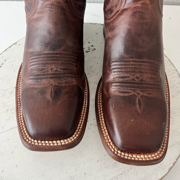 Rod Patrick Mens Cowboy Boots 9.5B Perro Loco Brown Leather Western Square Toe - Picture 8 of 14